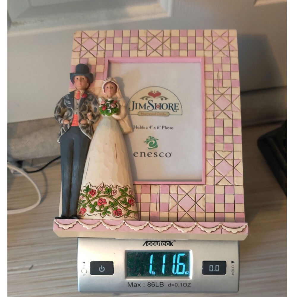 Jim Shore Pink and Cream Wedding Couple Picture Frame - Picture 15 of 16